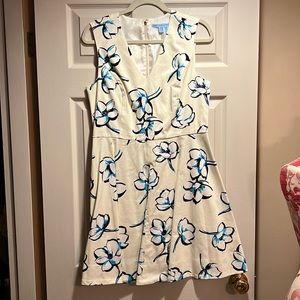 Draper James White and Blue Floral Dress